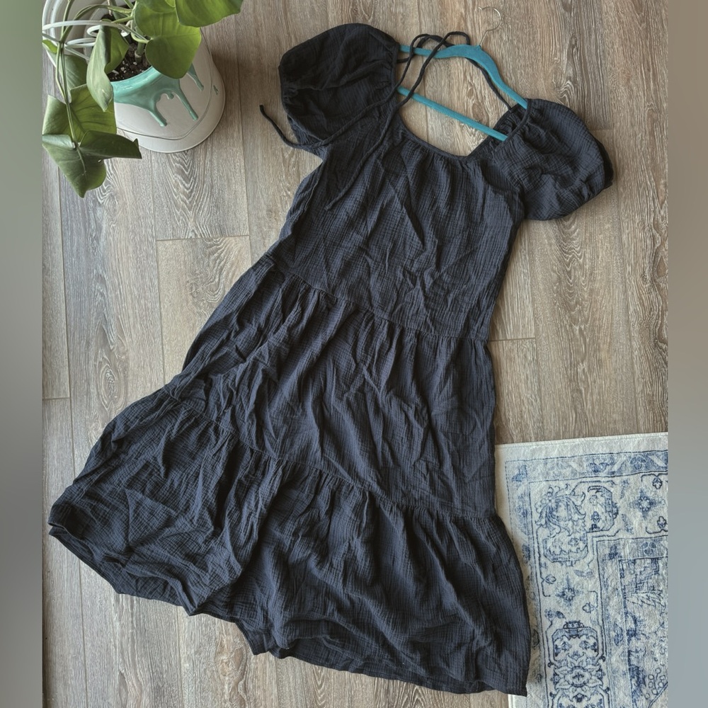 NWOT Socialite Puff Sleeve Maxi Dress in Black Size XS